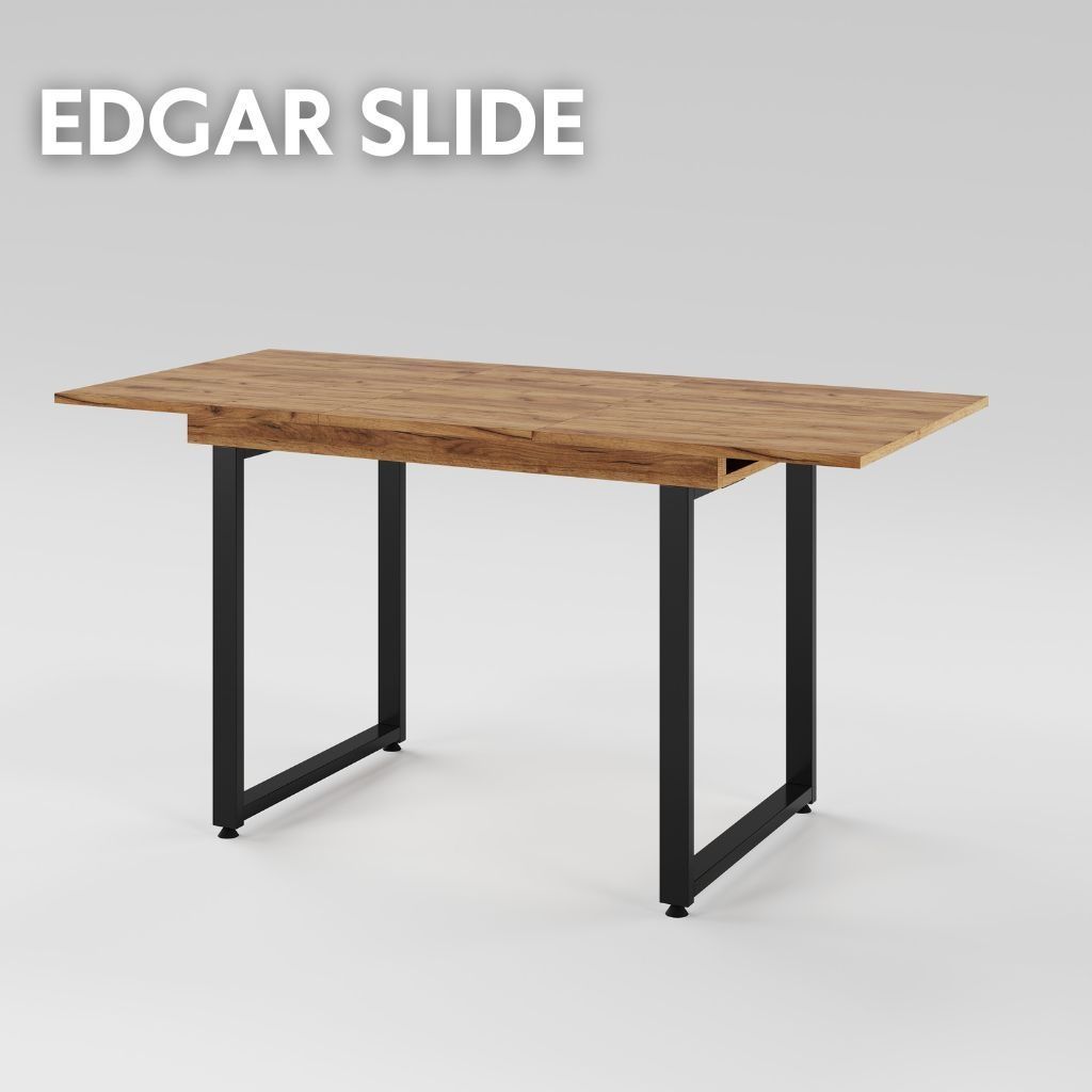 Раздвижной стол EDGAR slide 18 мм 900 Дуб крафт золотой/Черный