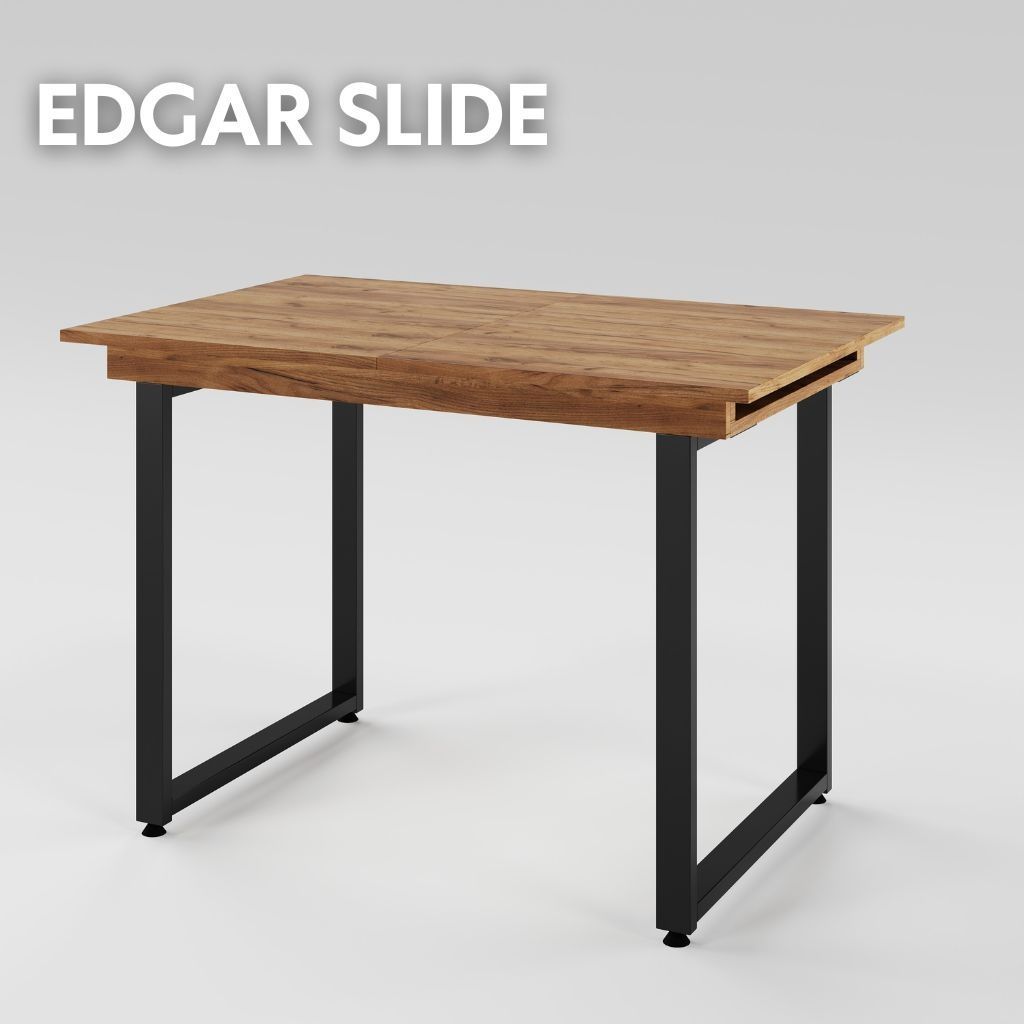 Раздвижной стол EDGAR slide 18 мм 900 Дуб крафт золотой/Черный