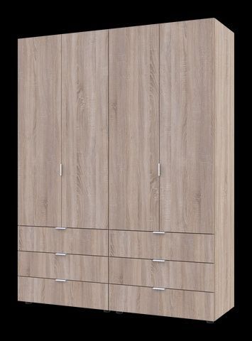 Комплект гардероби Gelar Сонома 2+2 ПДЧ 155x49,5x203,4 &ndash; Гардероби с панти, артикул 04-42002123 | Altek Mebel