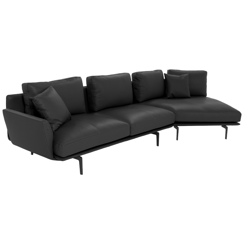 ДИВАН EСТ КОЖА GRAM LUX- CORNER ЧЕРЕН &ndash; Дивани, артикул 3551218 | Altek Mebel
