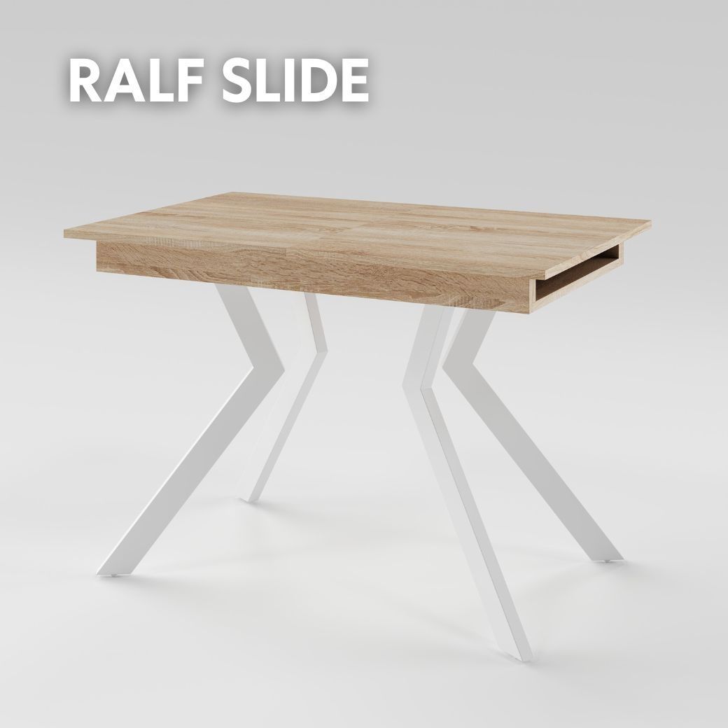 Разтегателна маса RALF slide 1100 Дъб сонома/Бял