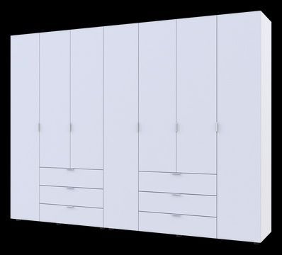 Комплект шкафов Gelar Белый 3+4 ДСП 271,2х49,5х203,4 &ndash; Распашные шкафы, артикул 04-42002120 | Altek Mebel