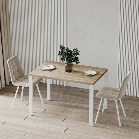 Трапезна маса SIMPLE 900 Дъб сонома/Бял
