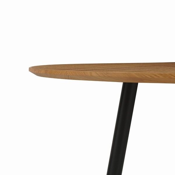 Трапезна маса LIAM кръгла натурален дъб/черно &ndash; Трапезни маси, артикул ERM4198729 | Altek Mebel