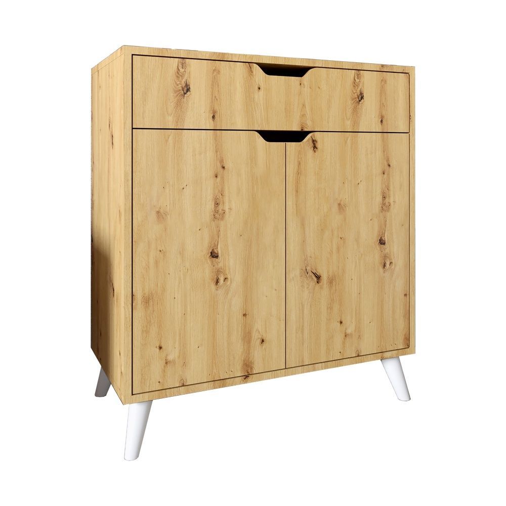 Комод Борн 750 Дуб Артизан (ножки белый) &ndash; Комоды, артикул MZN-031040 | Altek Mebel