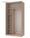 Шкаф купе City Лайт Дуб Cонома 2 Зеркала 120х60х225 изображение 5 | Altek Mebel