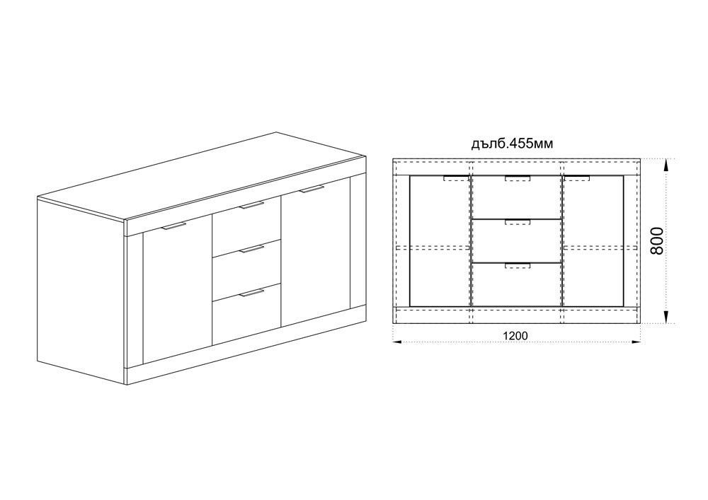 Комод Сити 3049 &ndash; Комоды, артикул 100019 | Altek Mebel