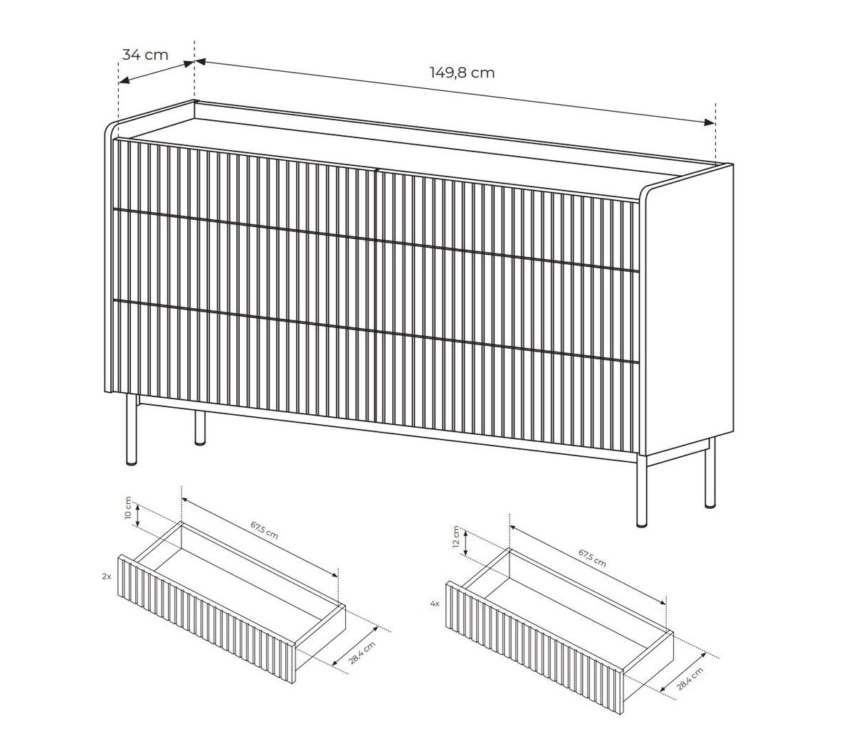 Скрин Level 6S/153 Бежов/Дъб сканди &ndash; Скринове, артикул PFH-091156 | Altek Mebel