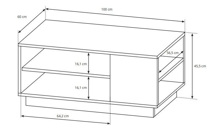 Холна маса Cube Бял/Дъб крафт голд &ndash; Холни маси, артикул PFH-091043 | Altek Mebel