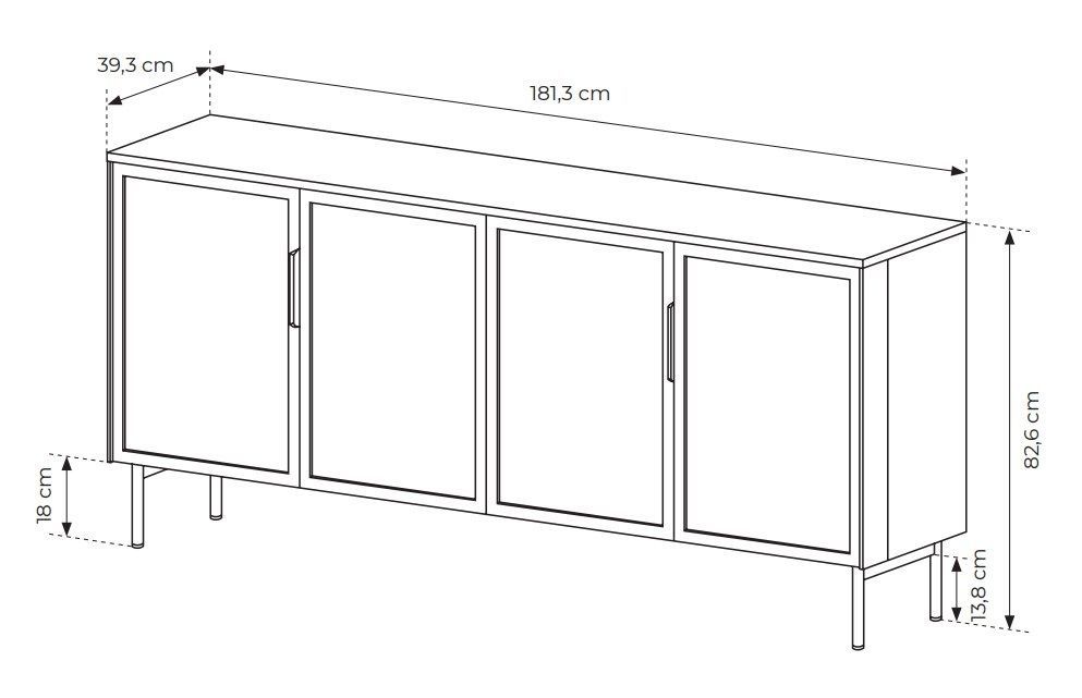 Комод Lumi 4D/181 Дуб дунин &ndash; Комоды, артикул PFH-091383 | Altek Mebel