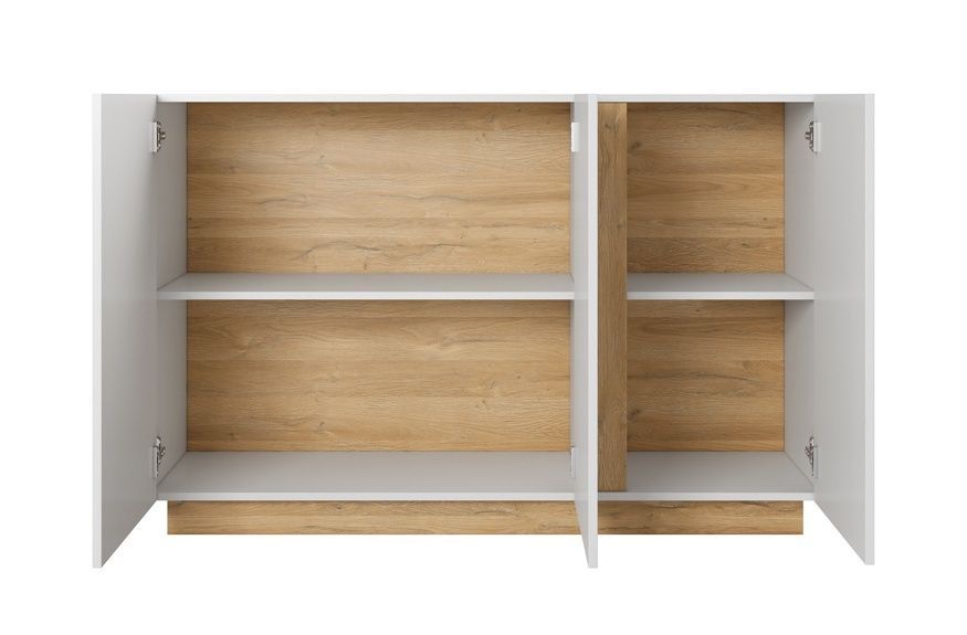 Скрин Marco 3D/138 Бял/Бял гланц/Дъб грандсон &ndash; Скринове, артикул PFH-091033 | Altek Mebel