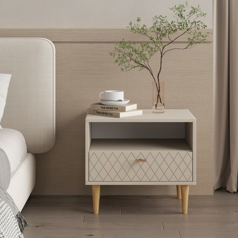 Нощно шкафче Вирмо 3 МДФ Кашмир &ndash; Нощни шкафчета, артикул TP-17-001 | Altek Mebel