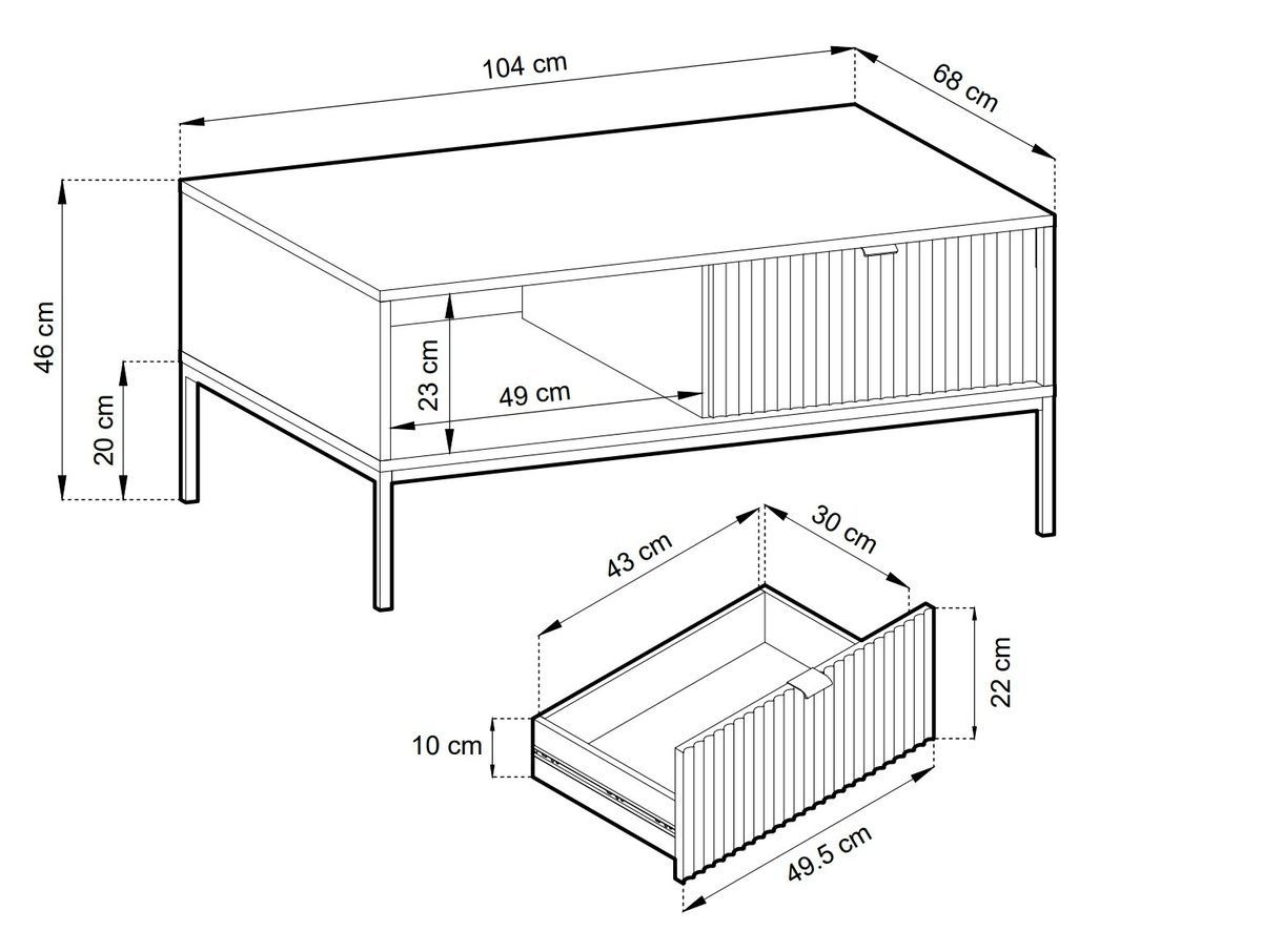 Холна маса Nova L104 1S Сив (Златни крачета) &ndash; Холни маси, артикул PFH-091252 | Altek Mebel