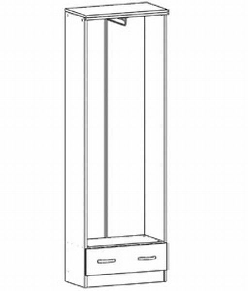 Гардероб TOP MIX SZF 2D1S 60 &ndash; Гардероби с панти, артикул ERM016599 | Altek Mebel