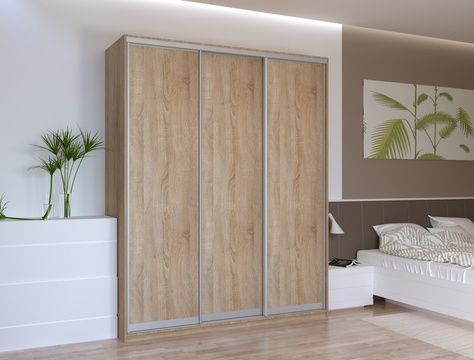 Шкаф купе City Лайт Дуб Cонома 3 ДСП 180х60х225 &ndash; С раздвижными дверями, артикул 04-42002003 | Altek Mebel