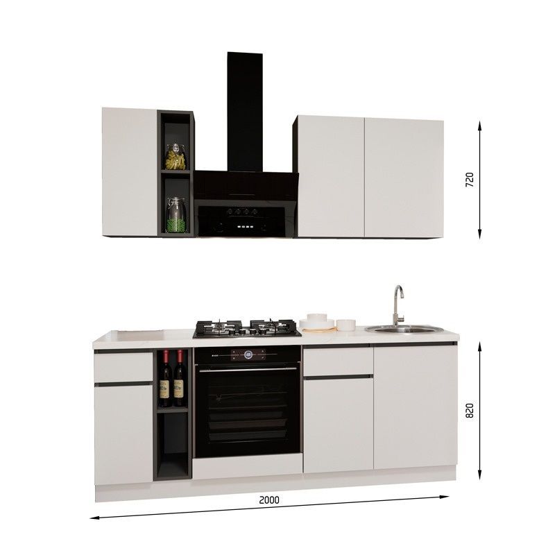 Готовая кухня Infinity E-line ПДЧ2 200 Графит &ndash; Готовые кухни, артикул ДСП2Р20.4 | Altek Mebel