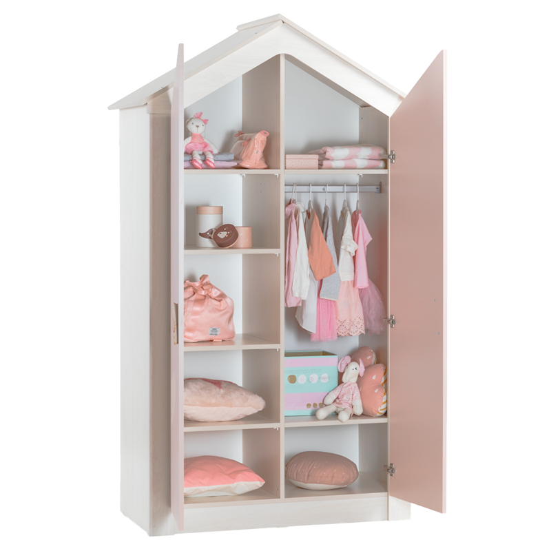 PINK HOUSE 2 ШКАФ ДВУХДВЕРНЫЙ - 2178 &ndash; Шкафы для детской комнаты, артикул 3575086 | Altek Mebel