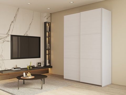 Гардероб с плъзгащи се врати G-Caiser Бял 2 ПДЧ / 3 части 180x60x240 &ndash; С плъзгащи врати, артикул 42002108 | Altek Mebel