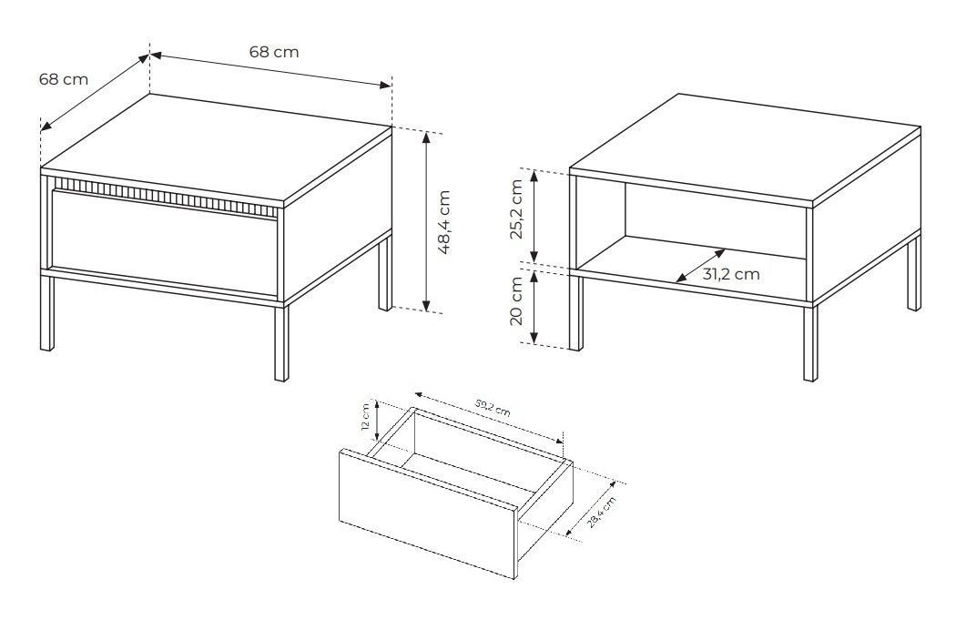 Журнальный стол Senso 68 Черный &ndash; Журнальные столики, артикул PFH-091139 | Altek Mebel