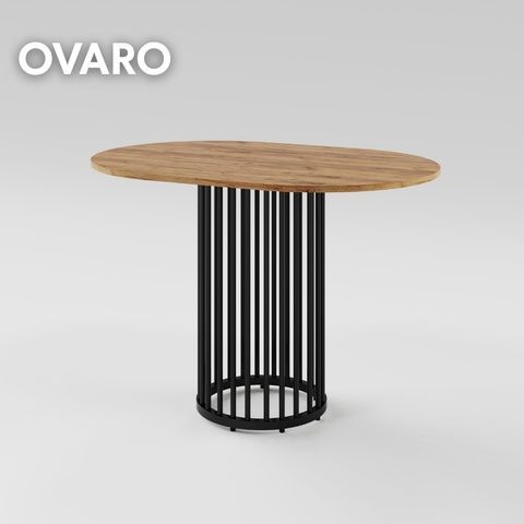 Трапезна маса OVARO 1100 Дъб крафт голд/Черен