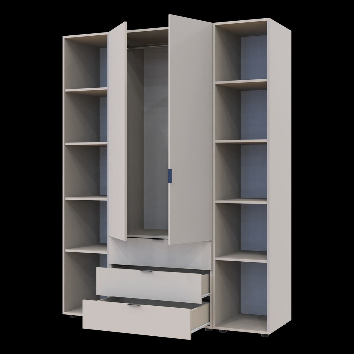 Комплект Gelar з 2 Этажерками Кашемир 2 ДСП 153.9х49.5х203.4 &ndash; Распашные шкафы, артикул 04-80737644 | Altek Mebel