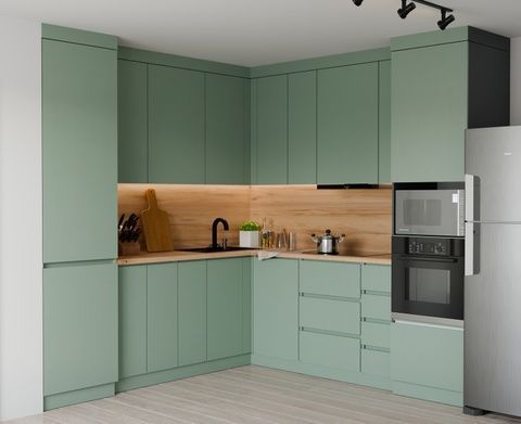 Готова кухня Maritsa E-line МДФ 450 Мента матов &ndash; Готови кухни, артикул MDF8N.45.1.258 | Altek Mebel
