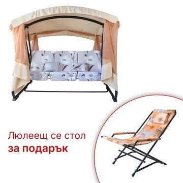 Качели садовые "Семейная" (Бязь, Белый шафран)