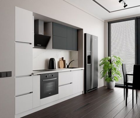 Готовая кухня Arda E-line МДФ 240 Графит/Белый &ndash; Готовые кухни, артикул MDF5N.24.1 | Altek Mebel