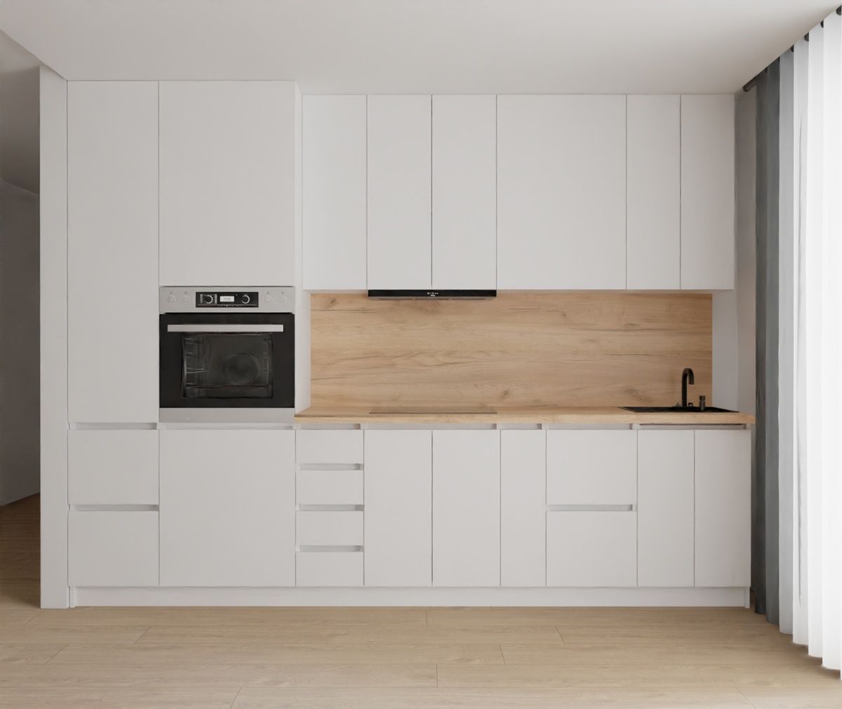 Готовая кухня Kaliakra E-line МДФ 310 Белый &ndash; Готовые кухни, артикул MDF7N.31.1 | Altek Mebel