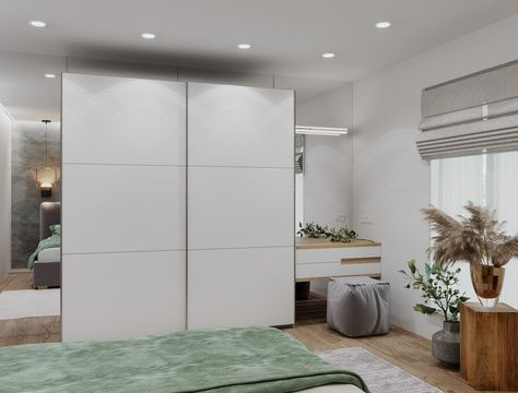 Шкаф купе G-Caiser Белый 2 ДСП / 3 части 220х60х240 &ndash; С раздвижными дверями, артикул 42003007 | Altek Mebel