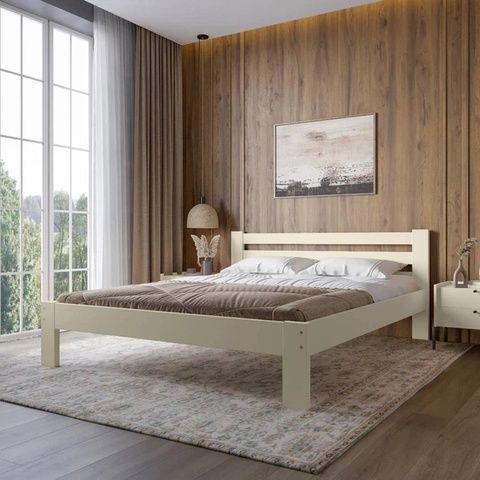 Полуторная кровать Бавария Айвори 140&times;190 см &ndash; Кровати, артикул MBG-50025 | Altek Mebel
