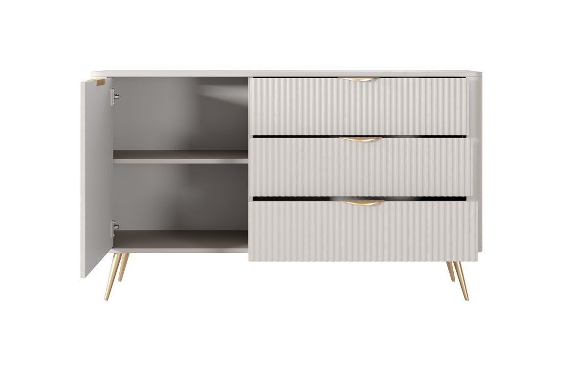 Комод Lante 1D3S/138 Бежевый (золотые ножки) &ndash; Комоды, артикул PFH-091116 | Altek Mebel