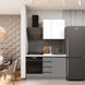 Готова кухня Prime E-line ПДЧ2 140 Бял/Графит снимка 1 | Altek Mebel