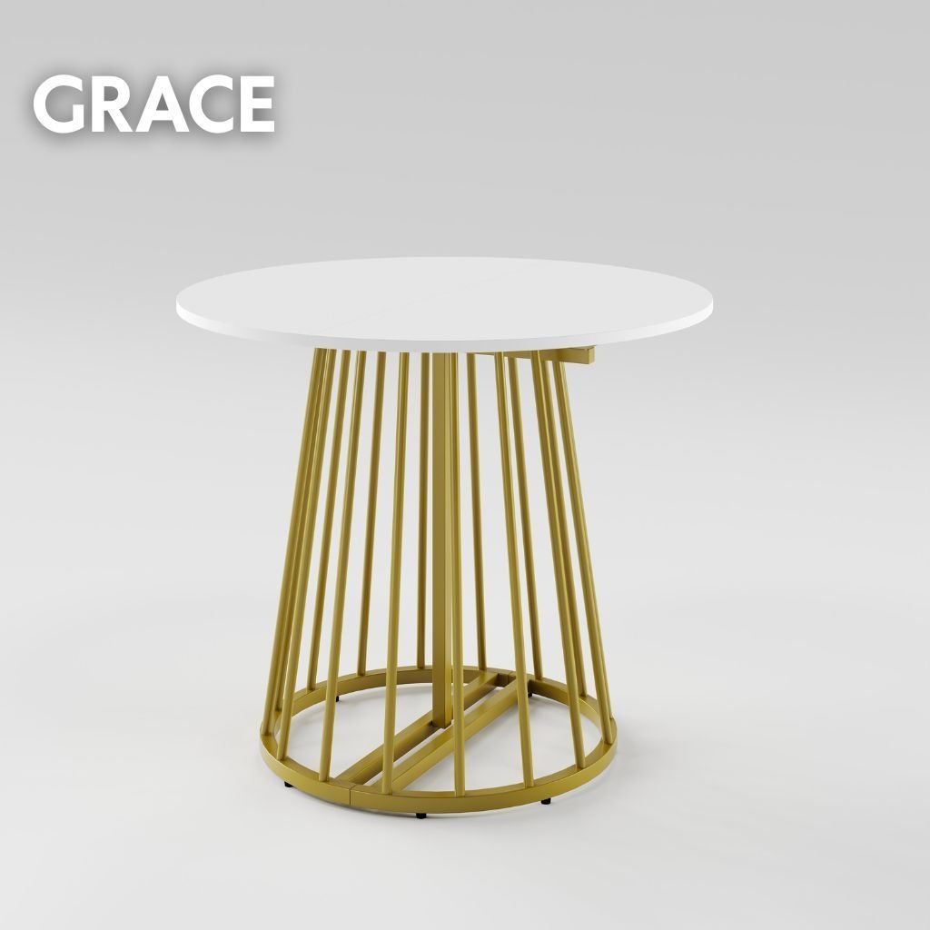 Раздвижной стол GRACE D3500 Белый/Золотой