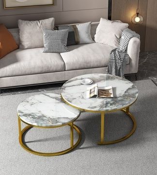 Комплект 2 маси кръгли ELINA &ndash; Холни маси, артикул ERM016622 | Altek Mebel