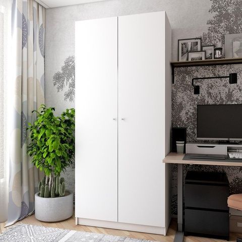 Шкаф для одежды Promo Белый 2 ДСП 90х48х204 &ndash; Распашные шкафы, артикул 80737070 | Altek Mebel