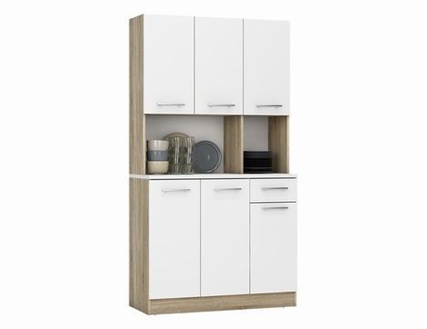 Буфет PALMER дуб сонома/белый &ndash; Кухонные шкафы и модули, артикул ERM016803 | Altek Mebel