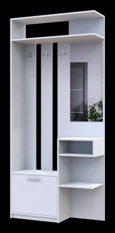Портманто Riviera Бял 91,5x30x203 &ndash; Комбинирани мебели за антре, артикул 04-80387331 | Altek Mebel