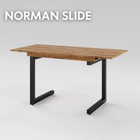 Разтегателна маса NORMAN slide 900 Дъб крафт голд/Черен