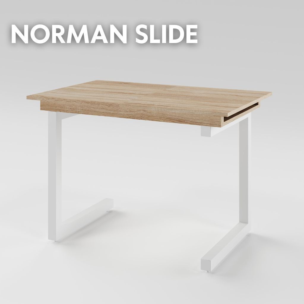 Разтегателна маса NORMAN slide 1100 Дъб сонома/Бял