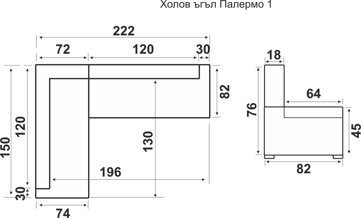 Уговой диван Палермо 1 30024 Altek mebel