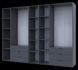 Комплект Gelar с этажеркой Графит 3+3 ДСП 270.6х49.5х203.4 изображение 4 | Altek Mebel