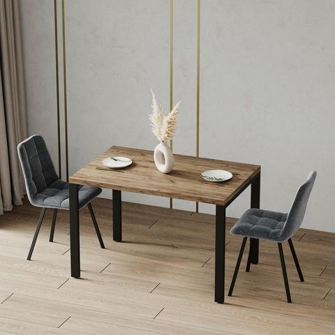 Трапезна маса SIMPLE 800 Дъб крафт голд/Черен